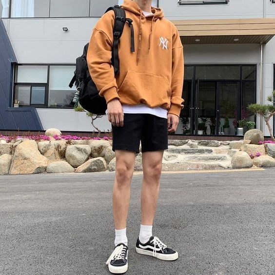 Wearing a hoodie and shorts makes you look cool